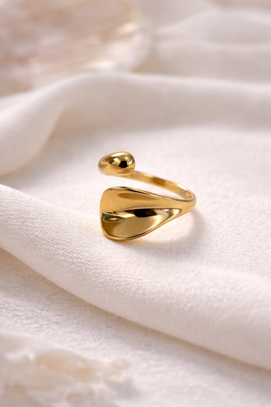 Sleek & Timeless Adjustable Gold Cuff Ring