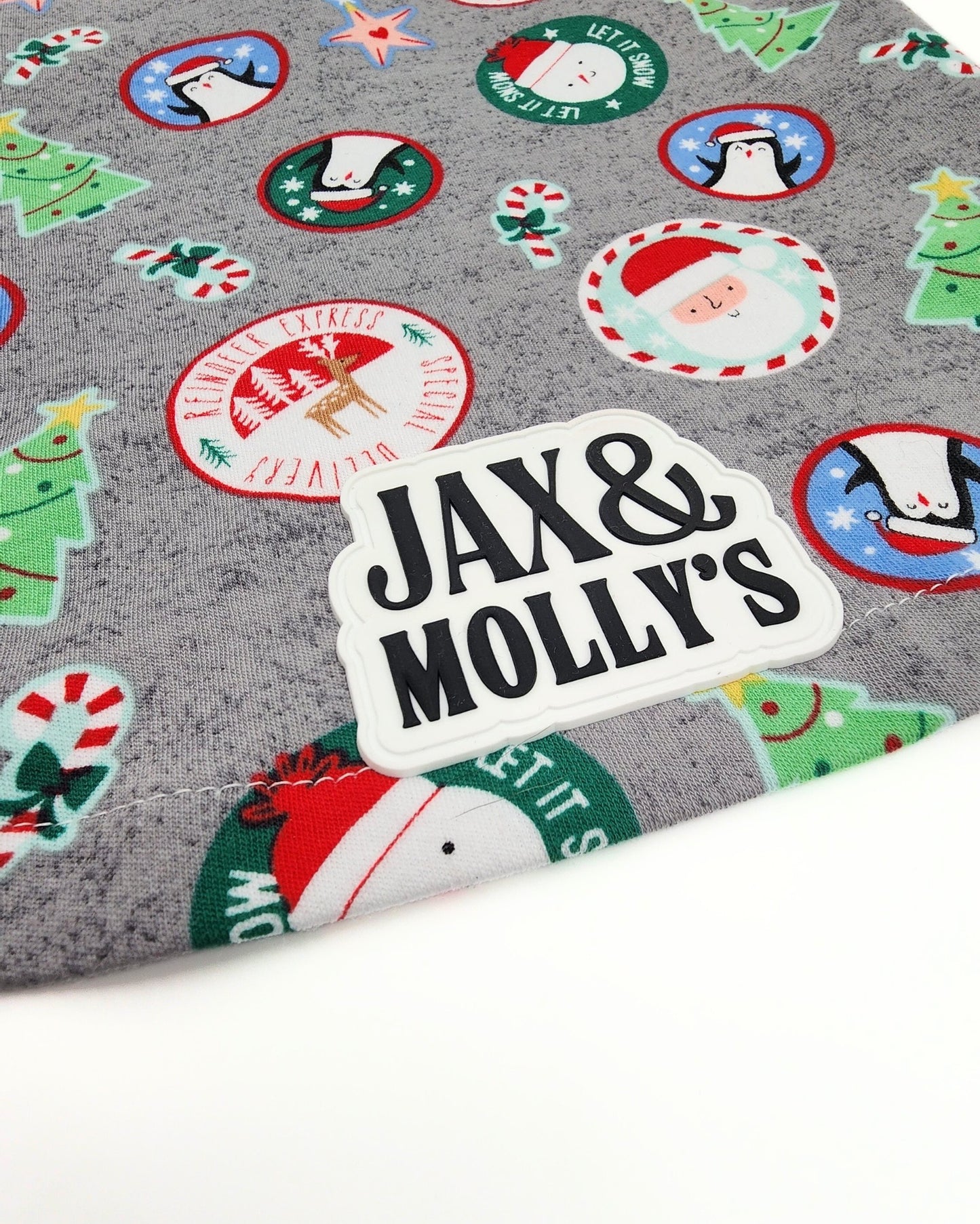Jax & Molly’s red-trimmed holiday dog hoodie – made to order