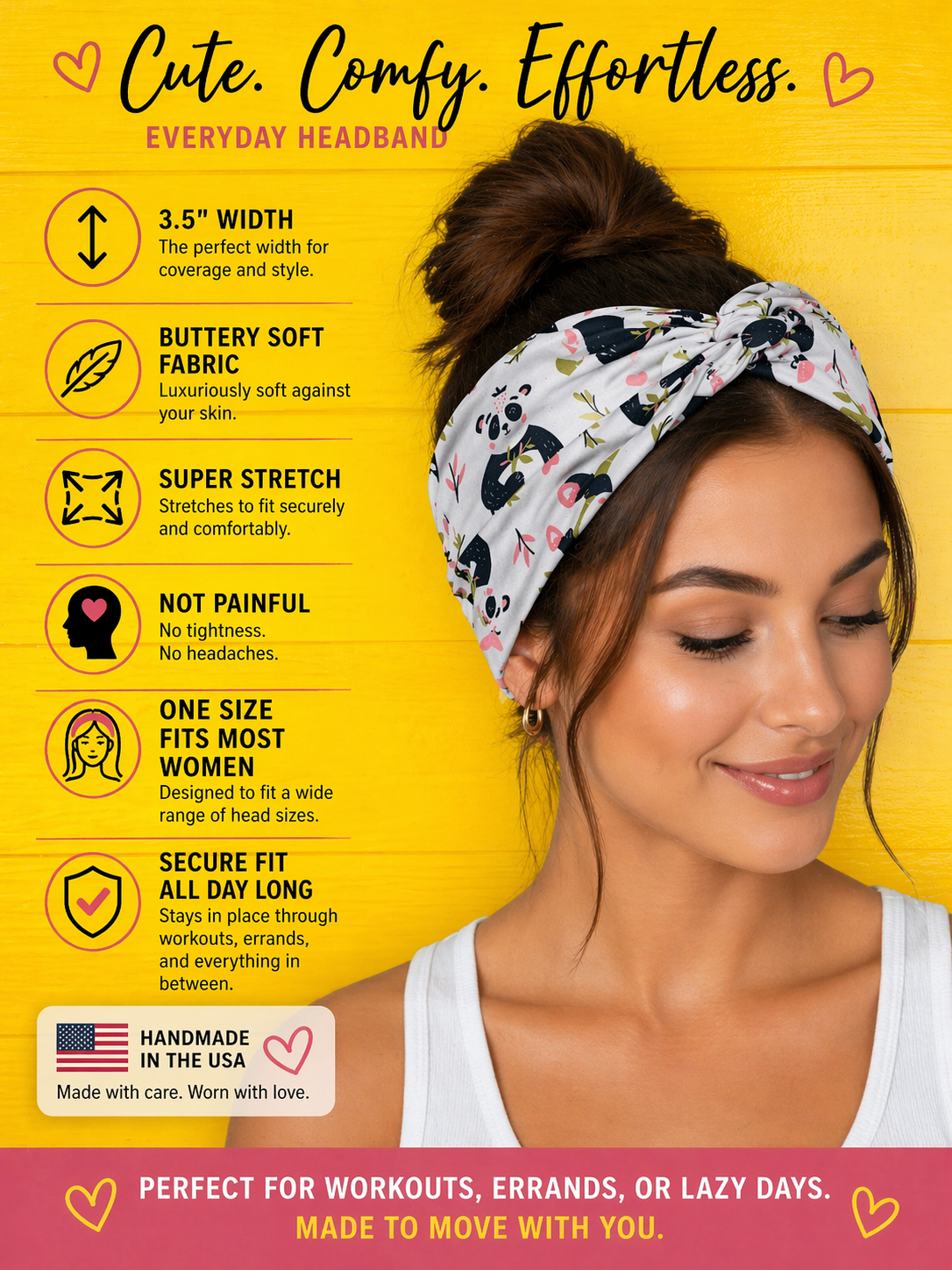 Sweet Panda Knot Headband