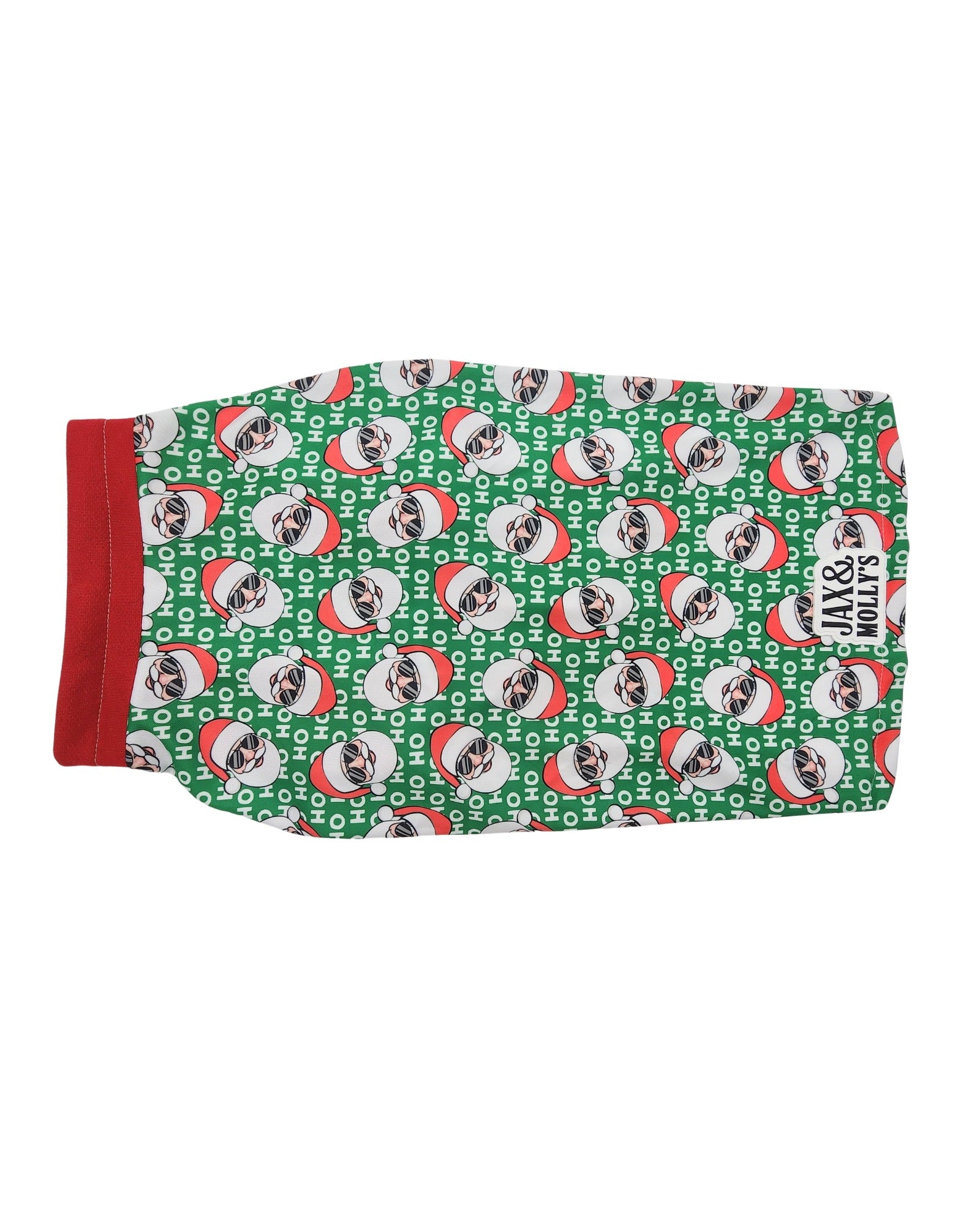 Jax & Molly's 'santa with shades' christmas dog pajamas
