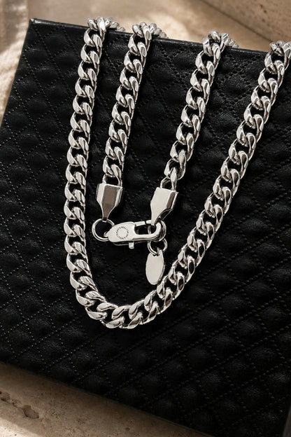 6mm Cuban Link Chain | Silver Stainless Steel
