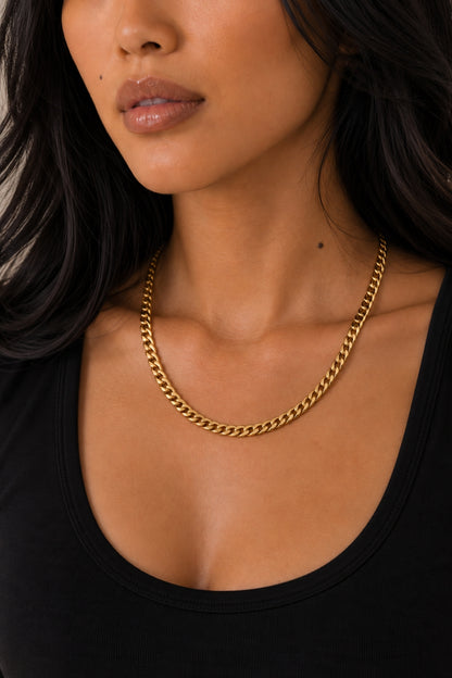 6mm Cuban Link Chain | 18K Gold PVD Stainless Steel