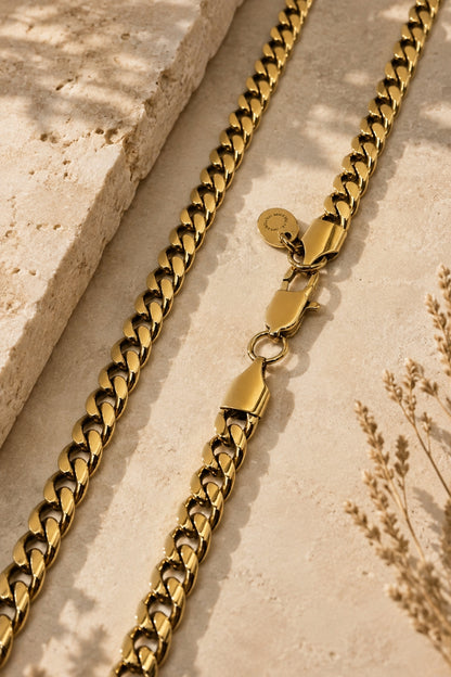 6mm Cuban Link Chain | 18K Gold PVD Stainless Steel