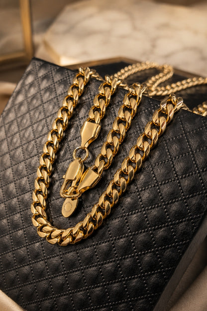 6mm Cuban Link Chain | 18K Gold PVD Stainless Steel