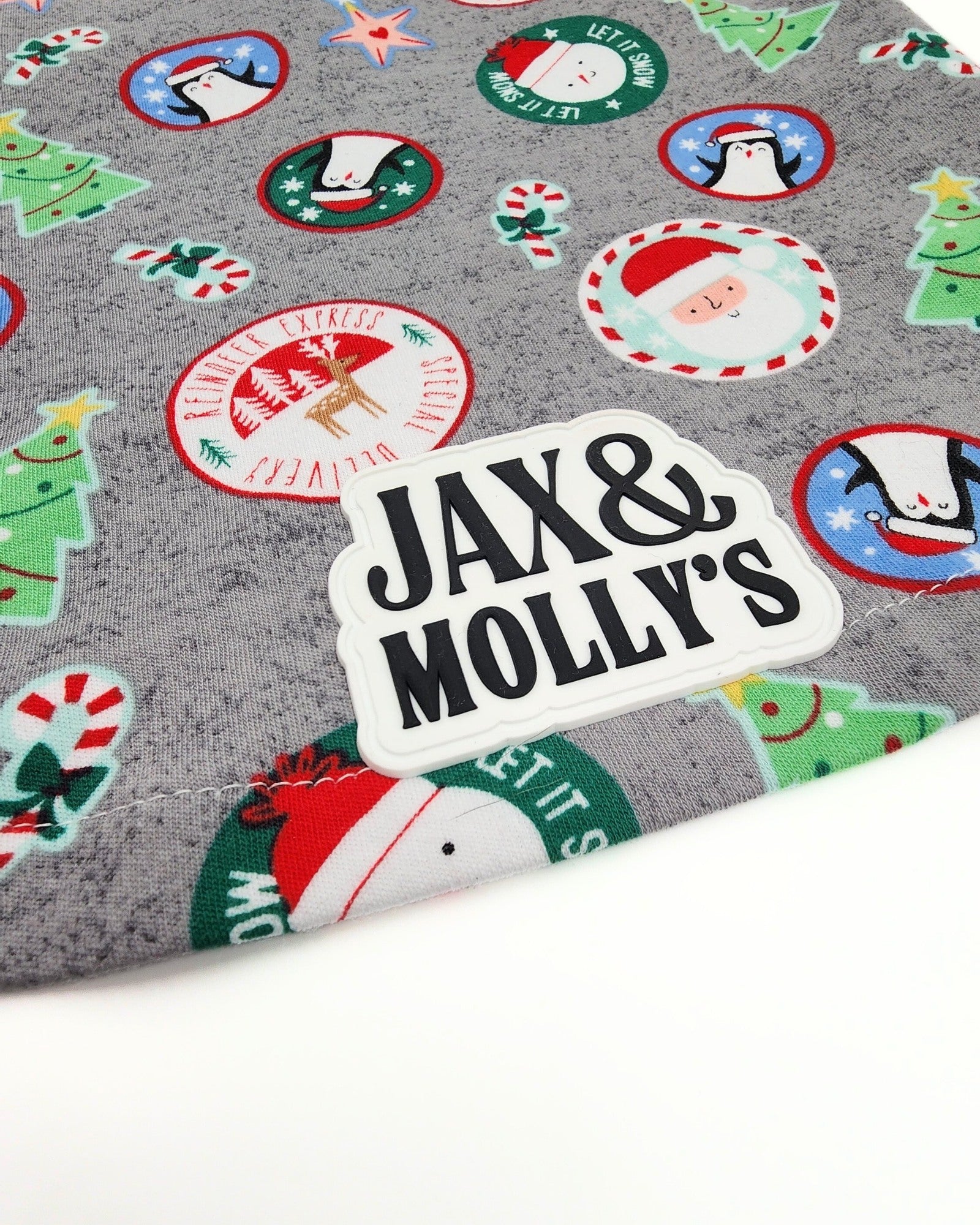 Jax & Molly’s red-trimmed holiday dog hoodie – made to order