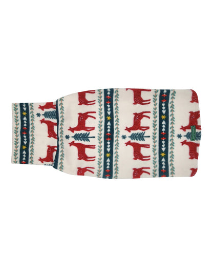 Reindeer Fair Isle fleece dog sweater – back view