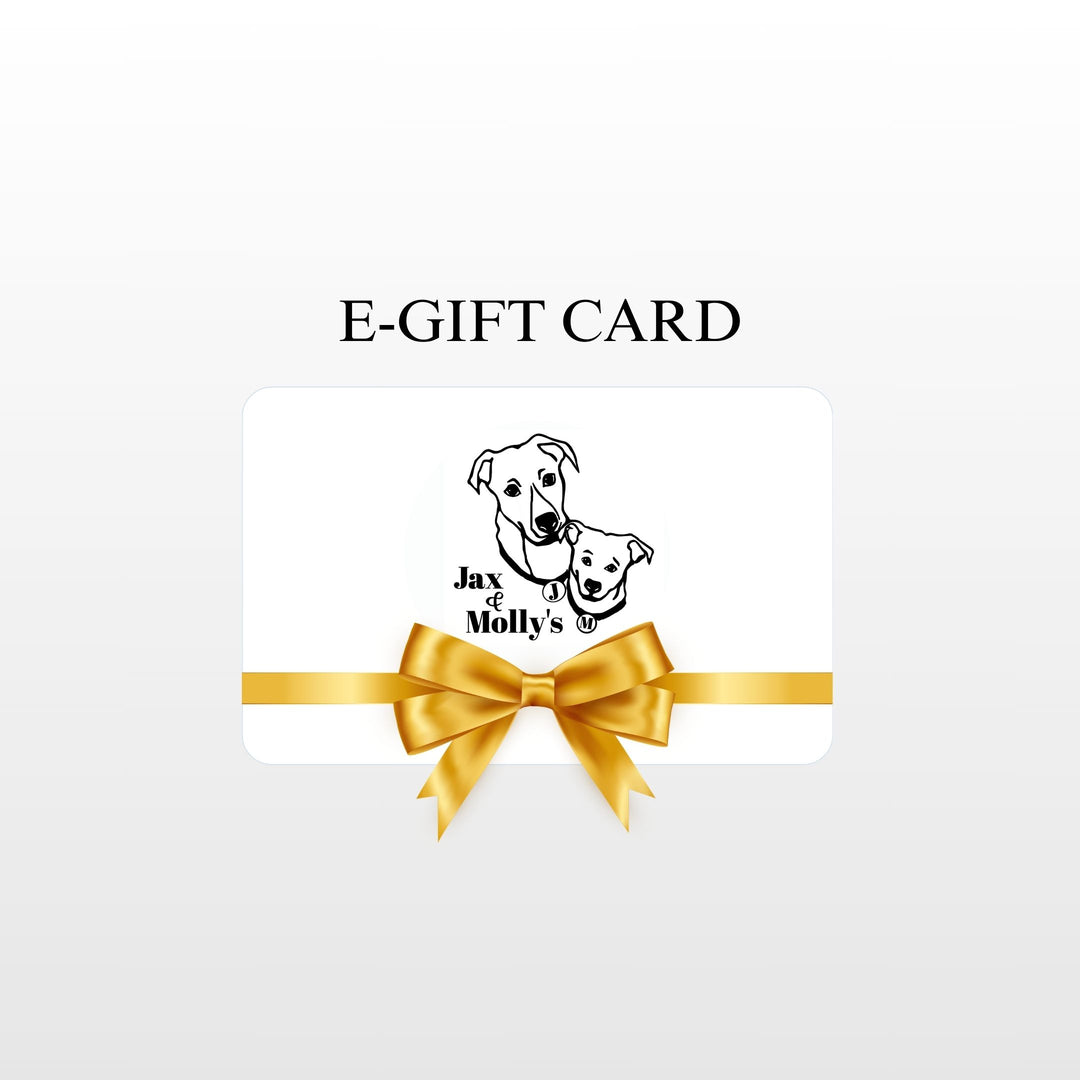 Jax & Molly's electronic gift card featuring their logo on a white background.