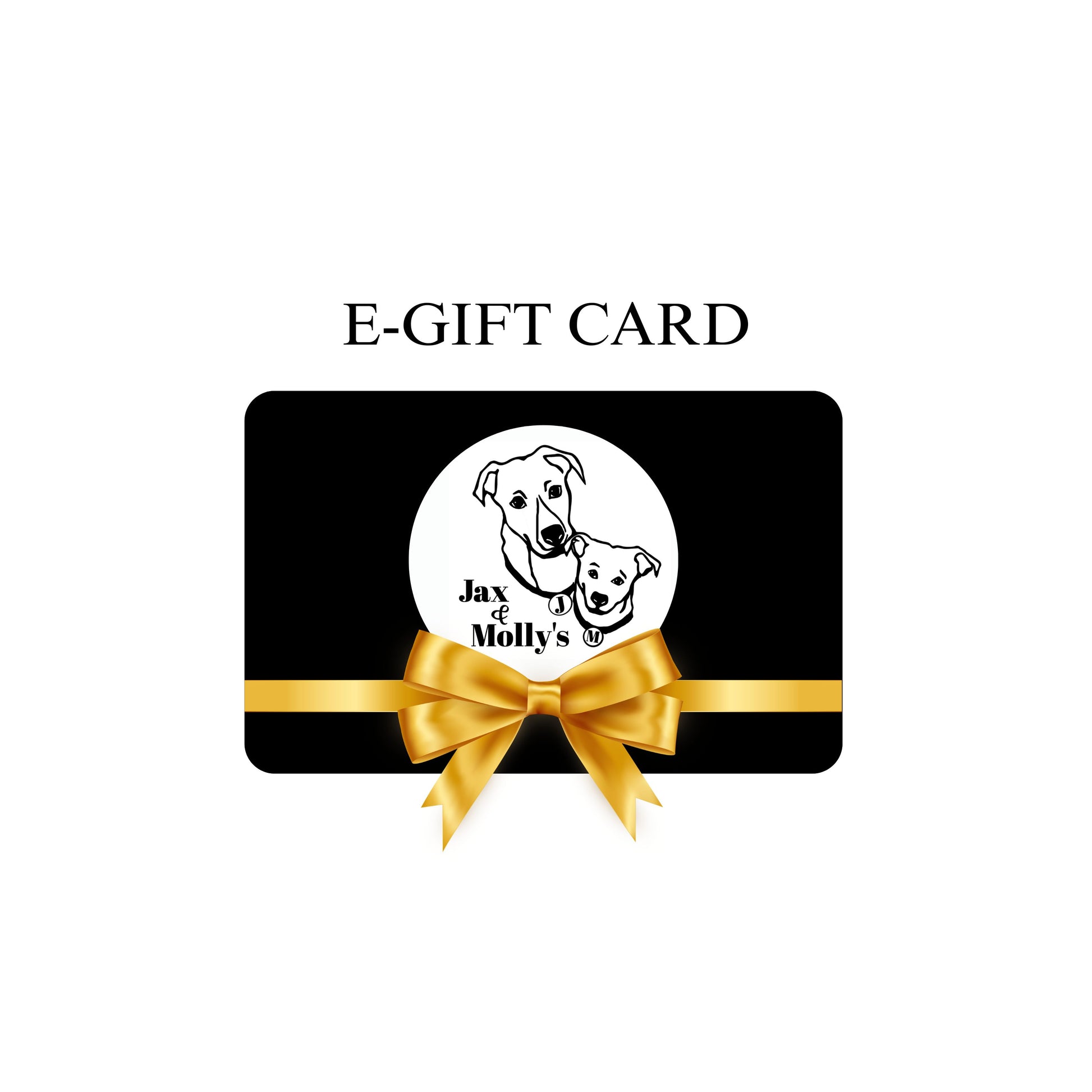 Jax & Molly's electronic gift card featuring their logo on a white background.