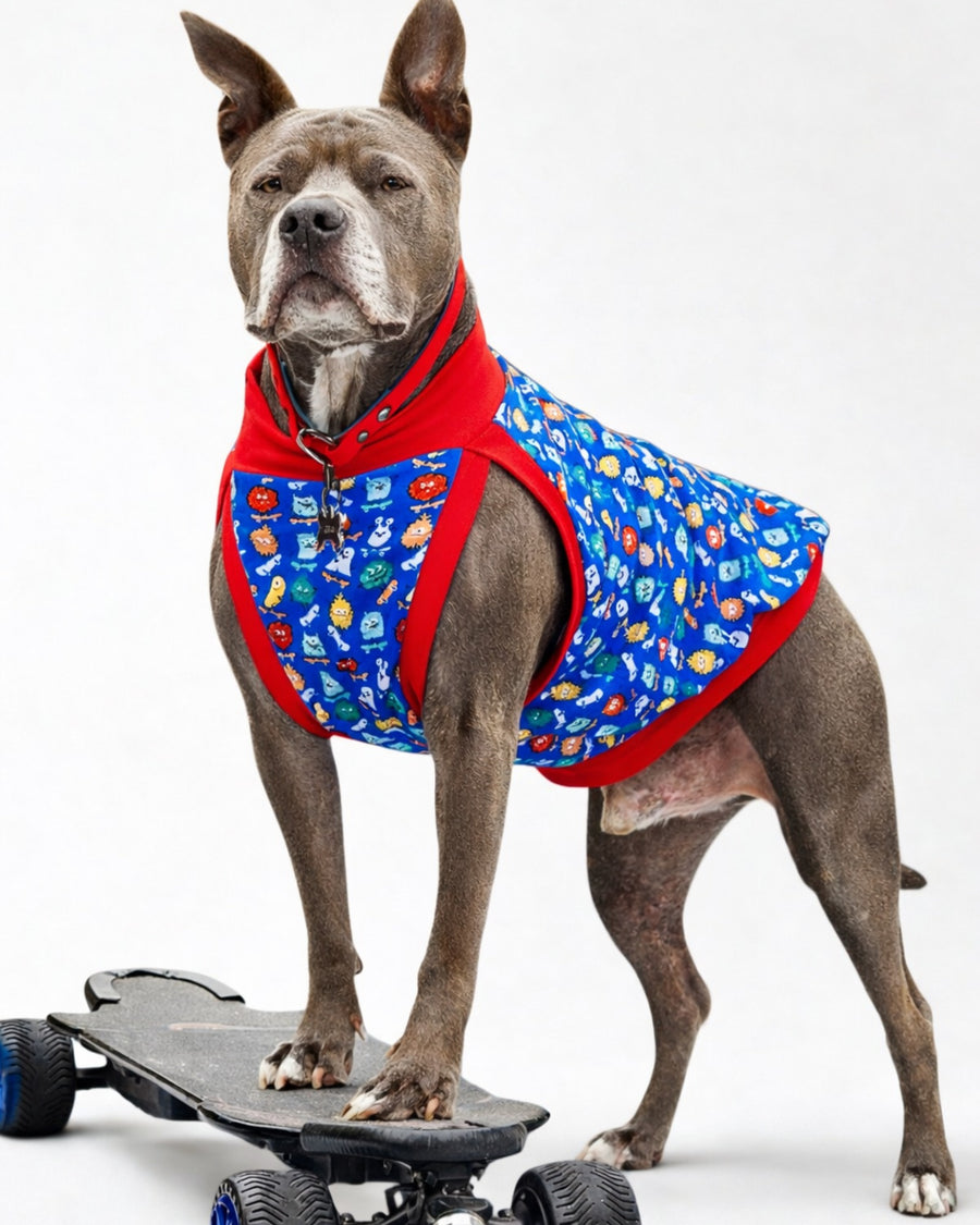 Monster Skateboarders Cotton-Spandex Dog Pajamas