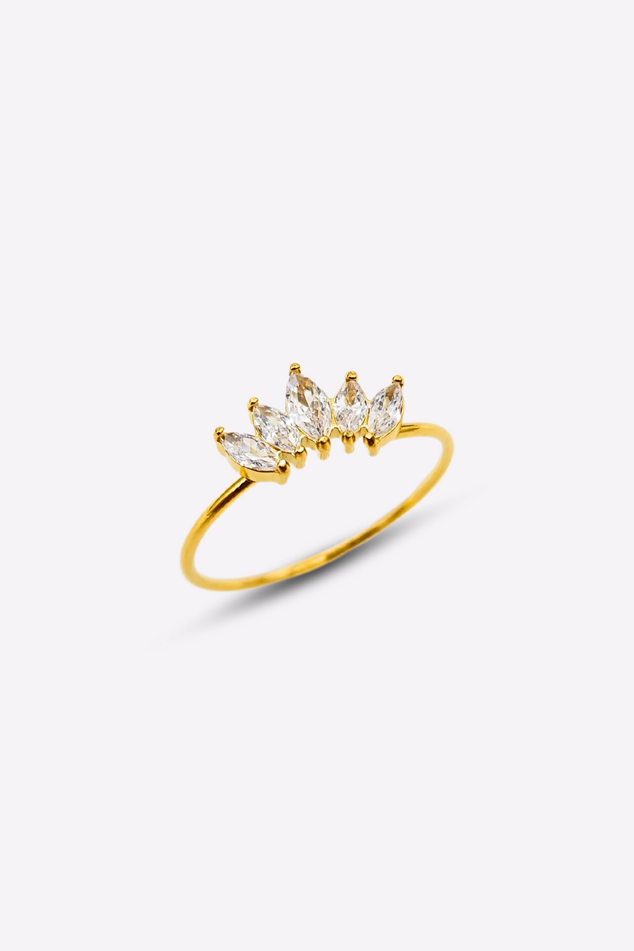 Regal Radiance Crown Ring – 18K Gold PVD Stainless Steel