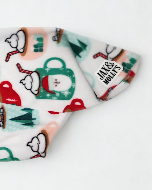 Cozy Christmas dog sweater with glow-in-the-dark label patch