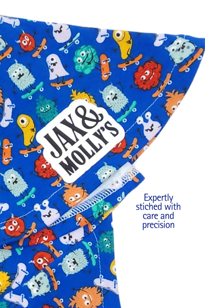 Lightweight dog shirt with 'Jax & Molly's' logo
