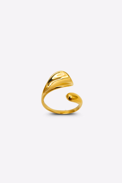 Gold ring with a sleek adjustable design.
