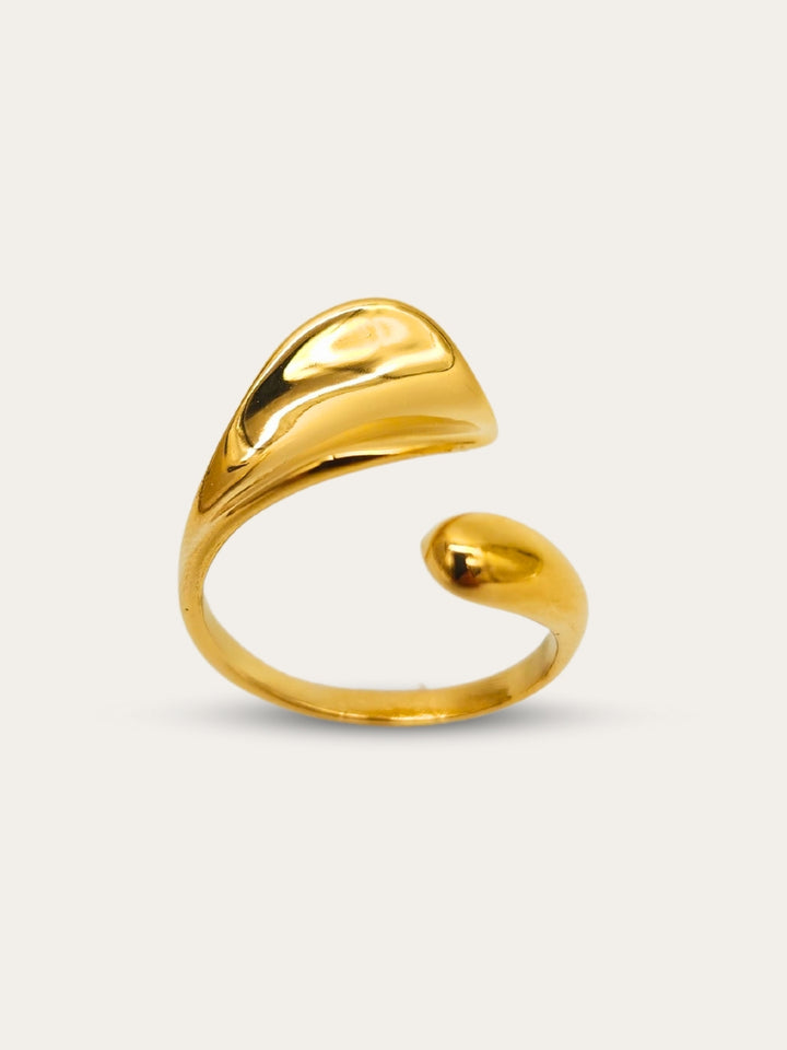 Gold ring with a sleek adjustable design.