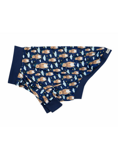 Slumber-time Bear Print Dog Pajamas - Lightweight Poly-Spandex, Made to Order