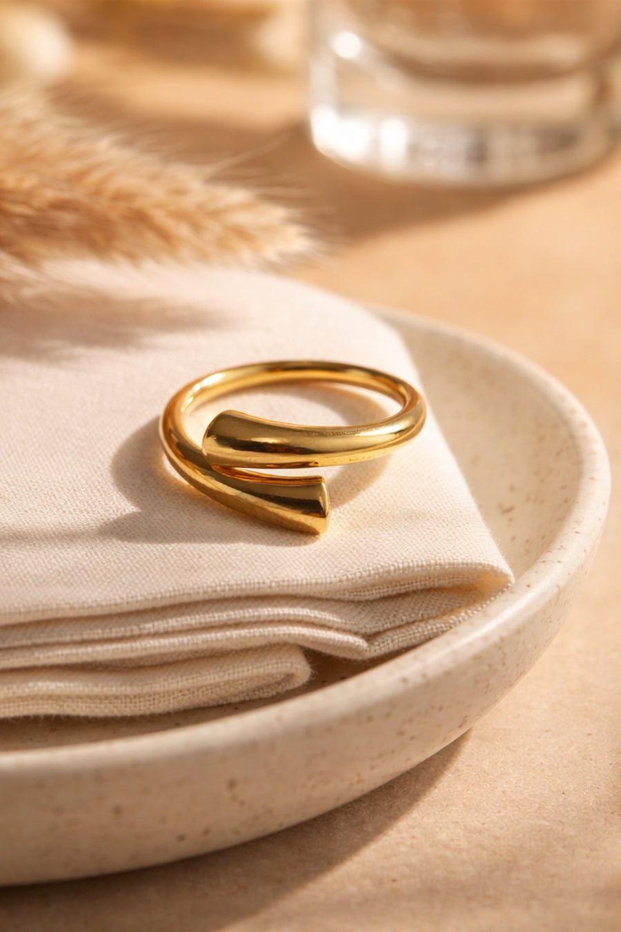 Adjustable Open Cuff Gold Ring