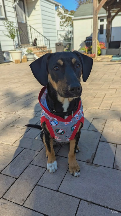 Christmas Stickers Dog Tank with Hood