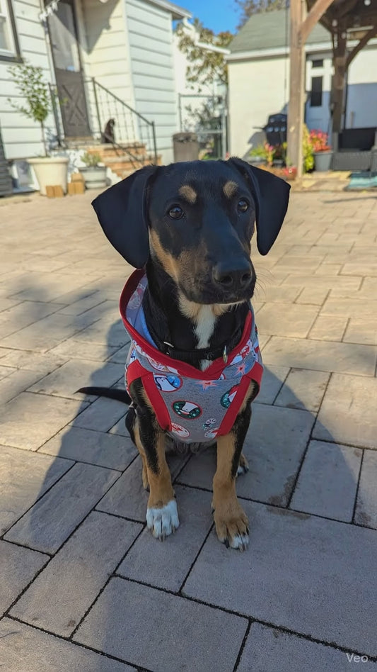 Christmas Stickers Dog Tank with Hood