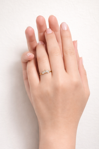 Regal Radiance Crown Ring – 18K Gold PVD Stainless Steel