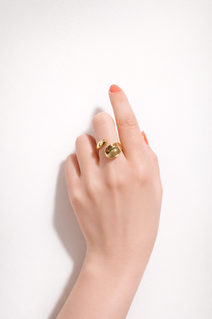 Sleek & Timeless Adjustable Cuff Ring – 18K PVD Gold Plated Stainless Steel