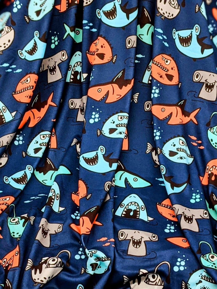 Jax & Molly's Dog Pajamas - Sharks Fish Blue