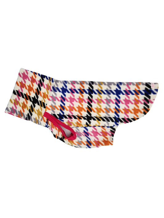 Jax & Molly's Pepita Dog Sweater, rainbow houndstooth print