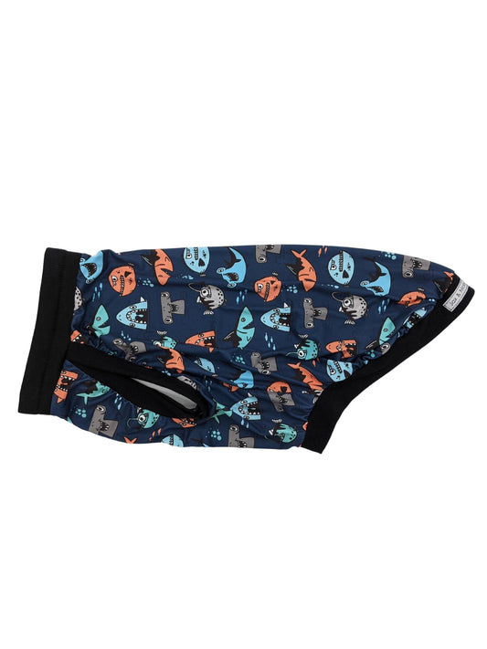 Jax & Molly's Dog Pajamas - Sharks Fish Blue