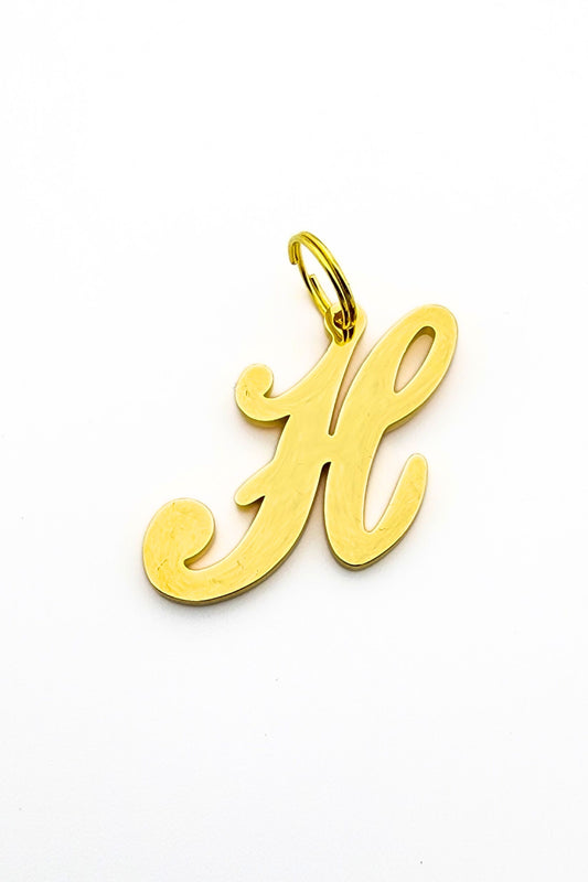 Gold initial letter pendant jewelry tag for dogs, pet ID tag for small and big dogs, bling for dogs, charms for dogs