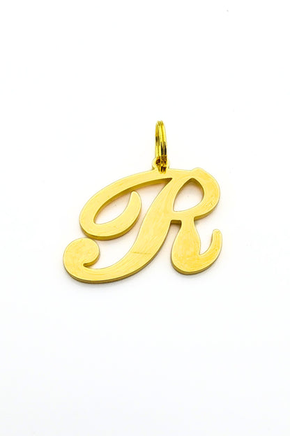 Gold initial letter pendant jewelry tag for dogs, pet ID tag for small and big dogs, bling for dogs, charms for dogs