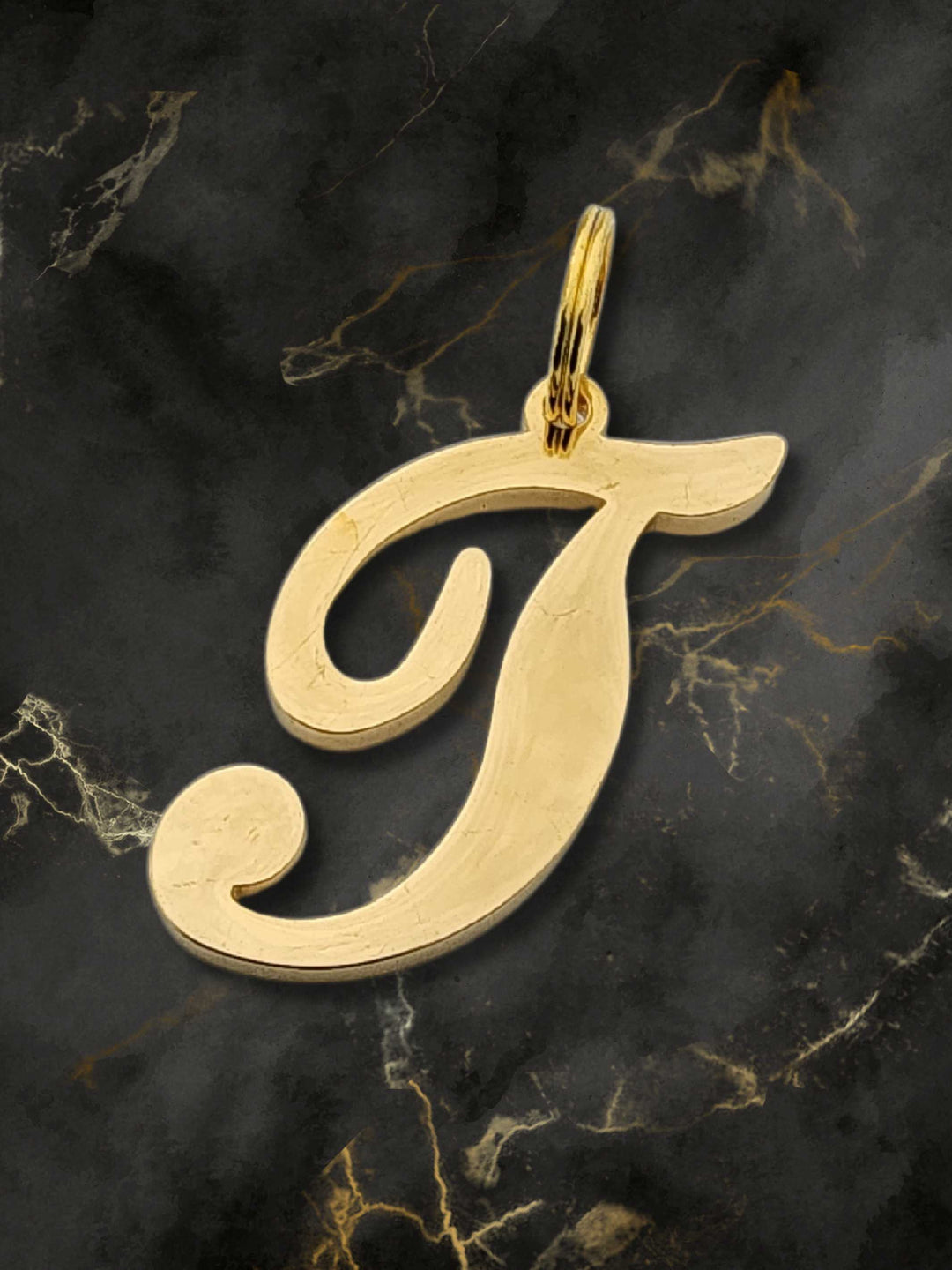 Gold initial letter pendant jewelry tag for dogs, pet ID tag for small and big dogs, bling for dogs, charms for dogs