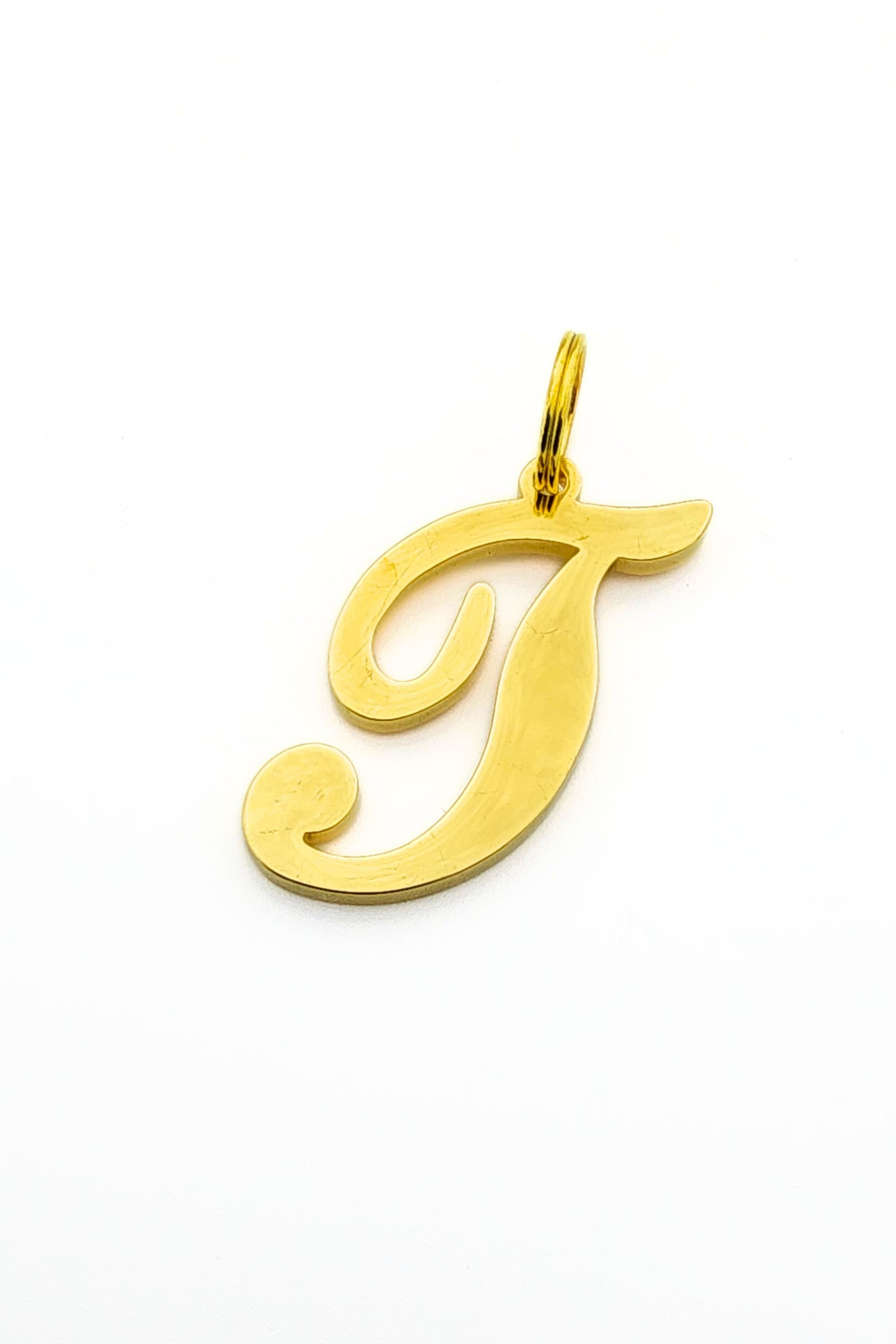 Gold initial letter pendant jewelry tag for dogs, pet ID tag for small and big dogs, bling for dogs, charms for dogs