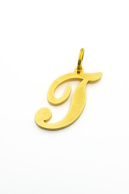 Gold initial letter pendant jewelry tag for dogs, pet ID tag for small and big dogs, bling for dogs, charms for dogs