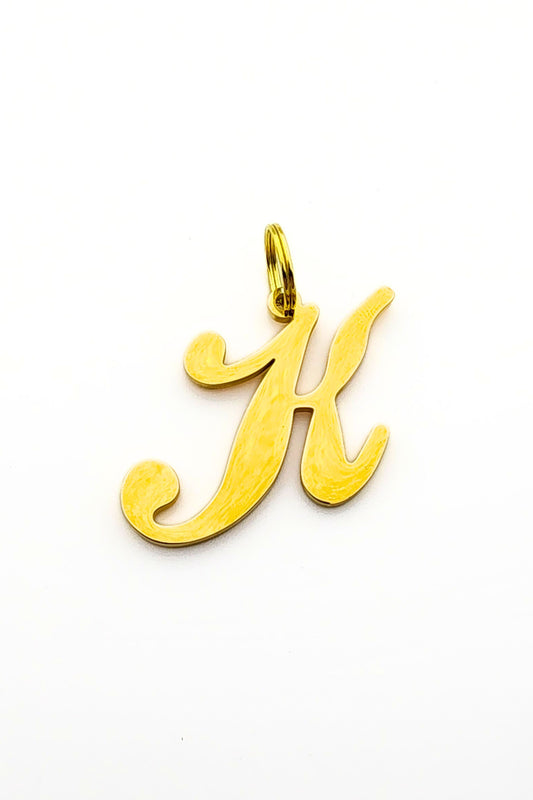 Gold initial letter pendant jewelry tag for dogs, pet ID tag for small and big dogs, bling for dogs, charms for dogs