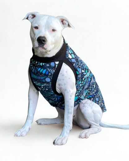 Jax & Molly's Blue Zentangle Dog Sweater Fleece