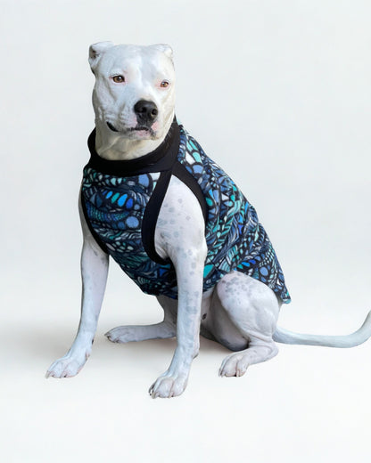 Jax & Molly's Blue Zentangle Dog Sweater Fleece