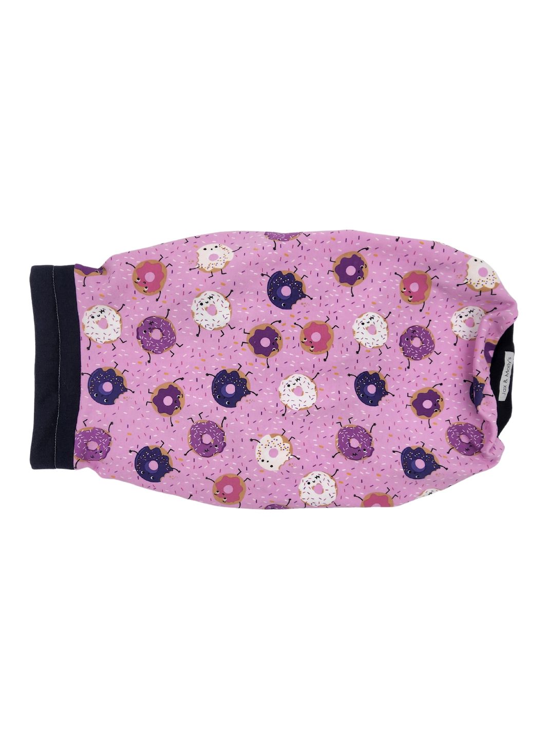 Back view of Donut You Love Me dog pajamas with playful donut print