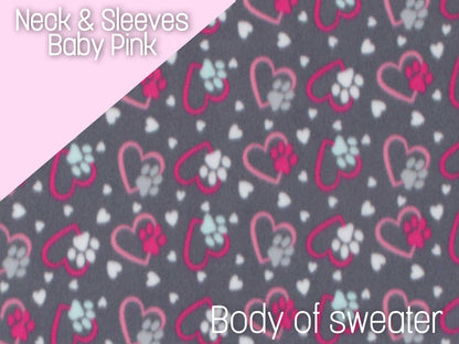 Hearts & Paws Dog Sweater - Made to Order