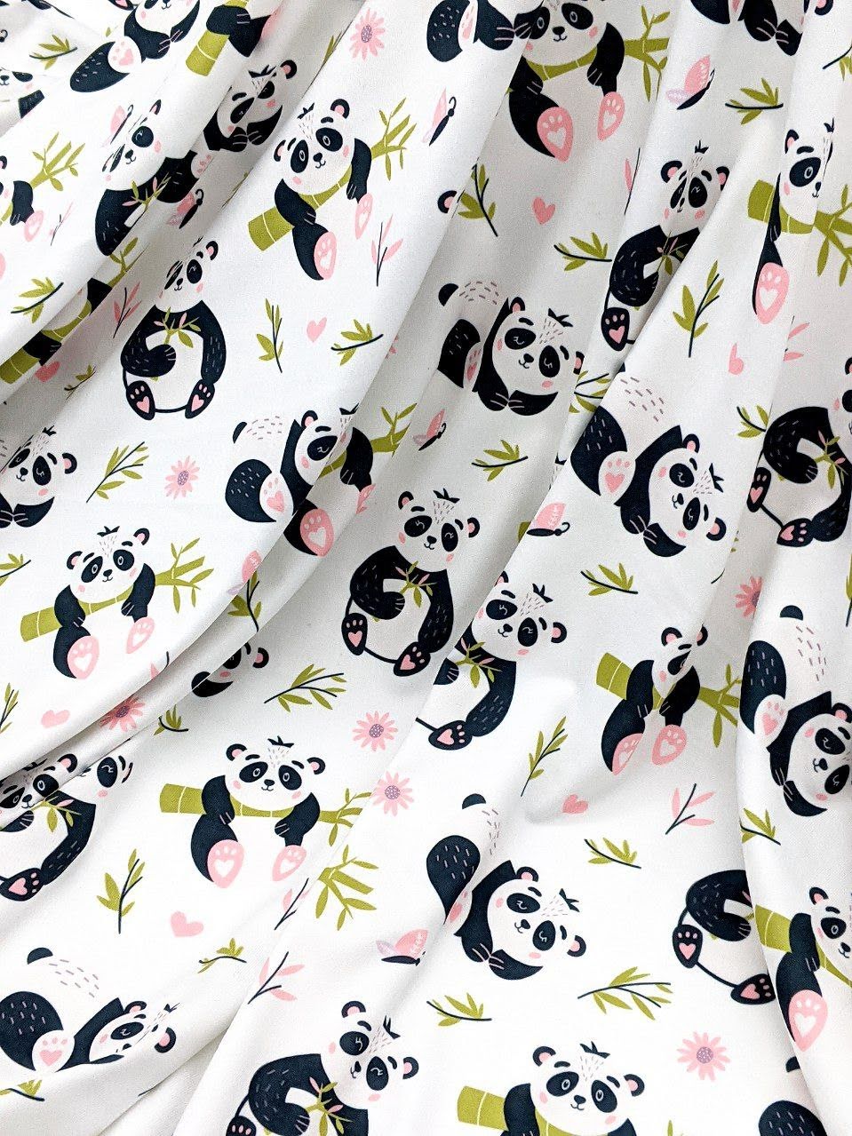 Jax & Molly's lightweight fabric with a panda print
