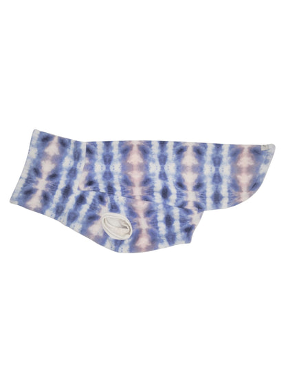 Side profile of Jax & Molly's tie-die style fleece dog sweater.