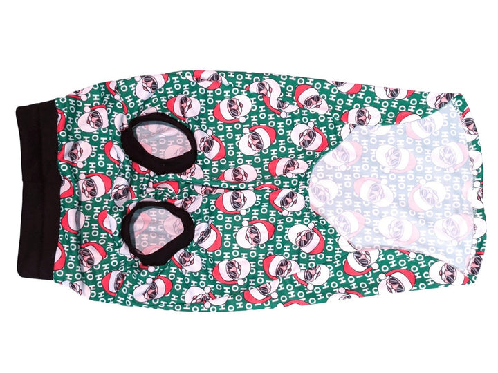 Jax & Molly's 'santa with shades' christmas dog pajamas